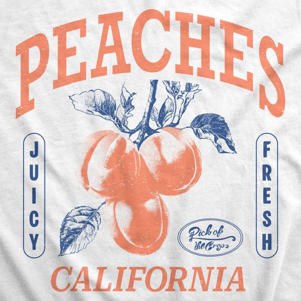 Womens Funny T Shirts Peaches California Sarcastic Fruit Graphic Novelty Tee For - Picture 2 of 4